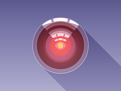 HAL 9000 circle color computer eye eyeball flat design gradient gradients hal 9000 illustration