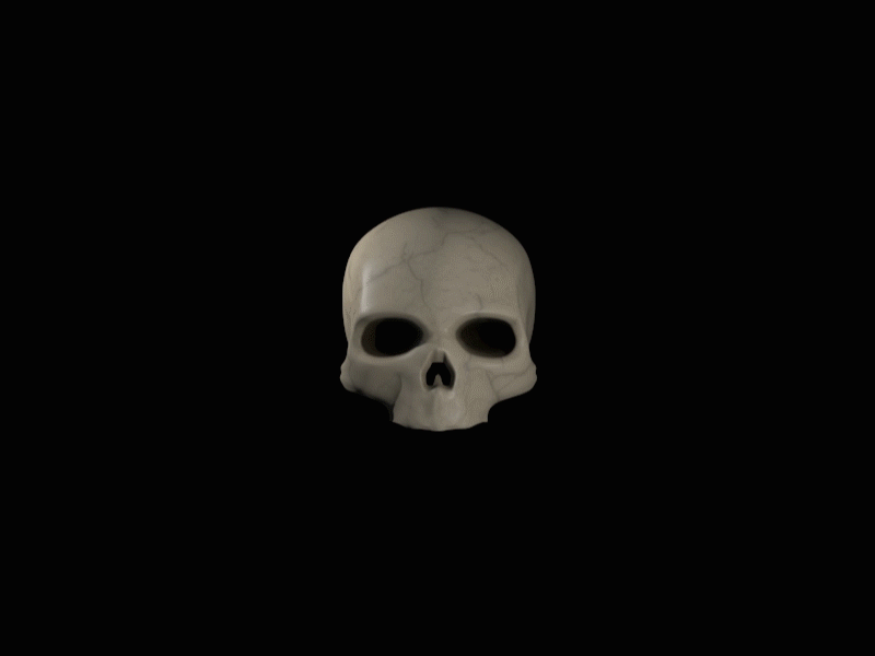 Rotating Skull 3d cinema 4d loop modeling organic render skull