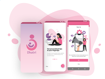 Dhatri Android UI app design logo ui ux