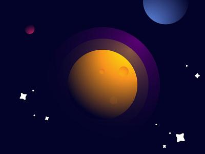 Gradient Planet colors gradients halo planet red space stars