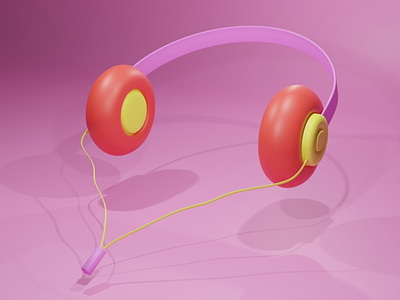 Headphone 3D Illustration 3d blender design graphic design illustration