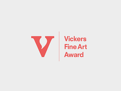Vickers Fine Art Award Logo graphic design grey logo design negative sace ochre