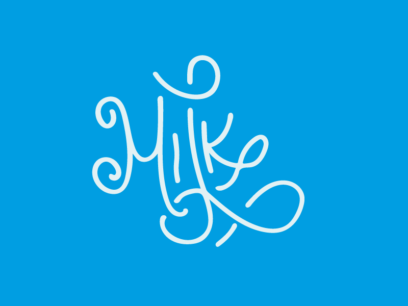 Hand rendered Milk blue milk type