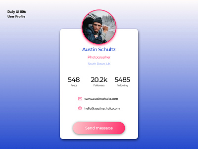 User Profile 2.0 | Daily UI 006 dailui dailyui dailyui006 profile profile card profile design sketch ui ui ux design user user account ux design