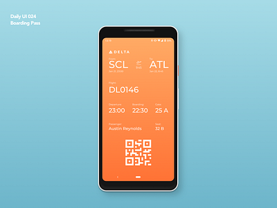 Boarding Pass | Daily UI 024 airline app boarding pass dailyui dailyui024 delta flight ui ux