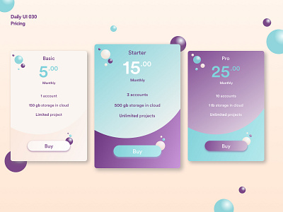 Pricing | Daily UI 030 card dailyui dailyui030 design price pricing ui ux