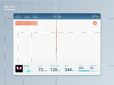 Car Interface | Daily UI 034 car car interface dailyui dailyui034 design interface ui ux