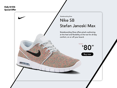 Special Offer | Daily UI 036 dailyui dailyui036 design janoski nike offer product sale shoes special special offer ui ux