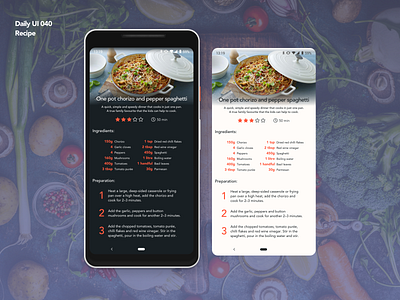Recipe | Daily UI 040 app cooking dailyui dailyui040 design recipe recipe app ui ux