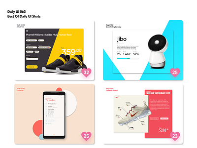 Daily UI 063 | Best of adidas best of black blue cards check out crowdfunding customize daily ui shots dailyui design jibo mobile nike red to do list ui ux web yellow