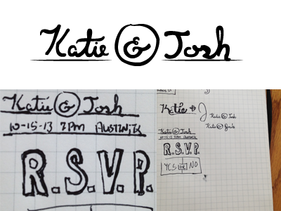 Katie & Josh Lettering custom type fancy font hand drawn hand letter hand lettering logo progress type wedding