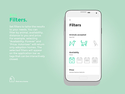 Toggle filters android screen android app features home list mobile pets published