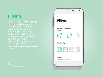 Toggle filters android screen