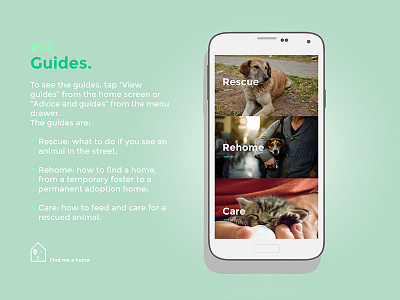 Simple photo three-line UI android app features home list mobile pets published