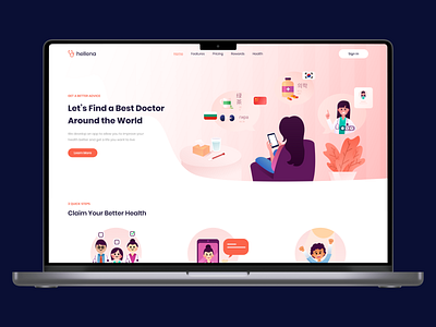 Doctor Consultation Landing Page design doctor graphic design health illustration ui uiux