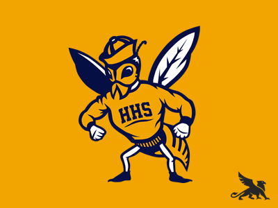 Highland Hornets Logo Redesign design highschool hornet logo mascot powerpoint sports vector