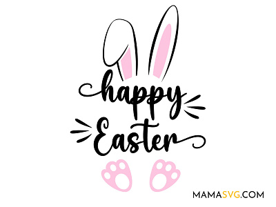 Happy Easter SVG with Bunny easter bunny svg easter svg happy easter svg