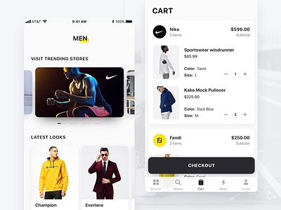 Fashion & Shopping App app buy cart clean design fashion store trending ui ux