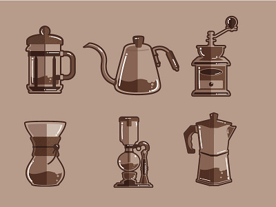 Classy Coffee Icons 2d coffee design flat icon icons modern poster retro sticker vector vintage