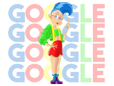 Google Girl 2d art cartoon character character design design drawing graphic design hand drawn illustration illustrator mascot