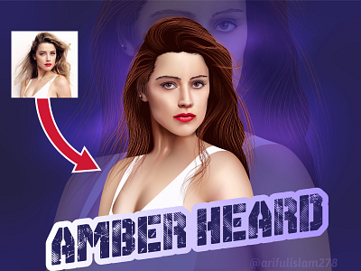 Amber Heard Vector Portrait Illustration