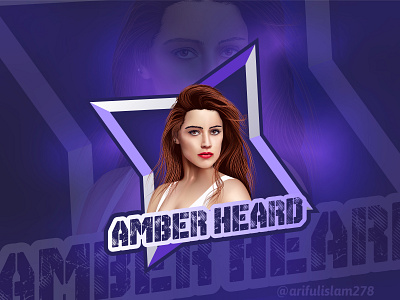 Amber Heard Logo Style Vector Portrait Illustration