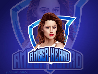 Amber Heard Logo Concept Vector Portrait Illustration
