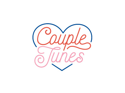 Couple Tunes couple heart logo love script tunes type