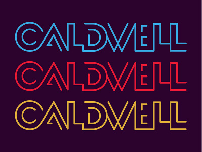 Caldwell lettering logo neon