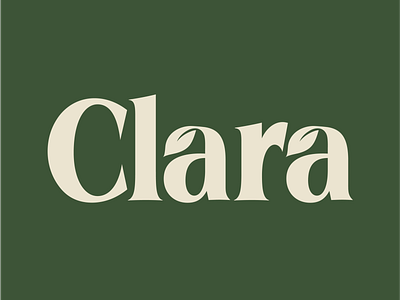 Clara leaves logo nature typography