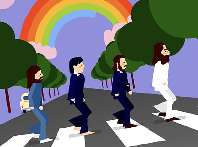 The Beatles / Abbey Road animation art direction illustration