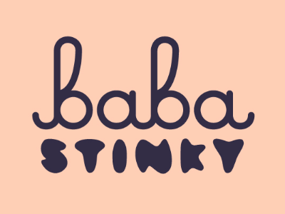 oh no! baba STINKY logo logomark logotype
