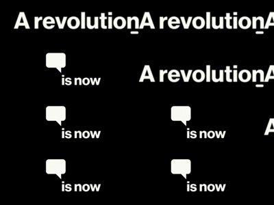 A revolution animation art direction typography