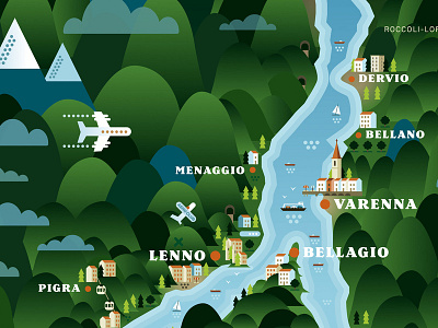 Lago Di Como, Lenno, Bellagio & Varenna illustration