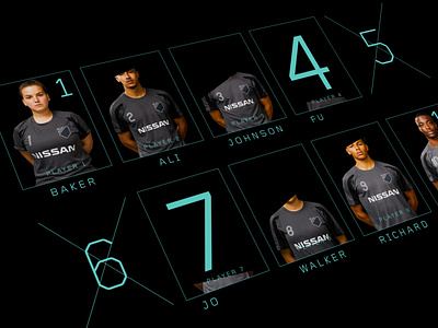 Player Line Up animation art direction typography ui