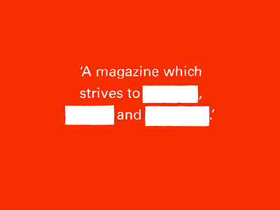 A magazine ... art direction