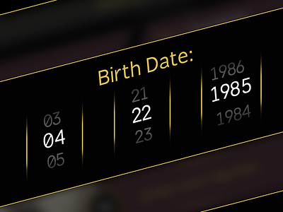 Birth Date Selector attraction classy dating field gui magnet magnetic modal online selector sexy ux