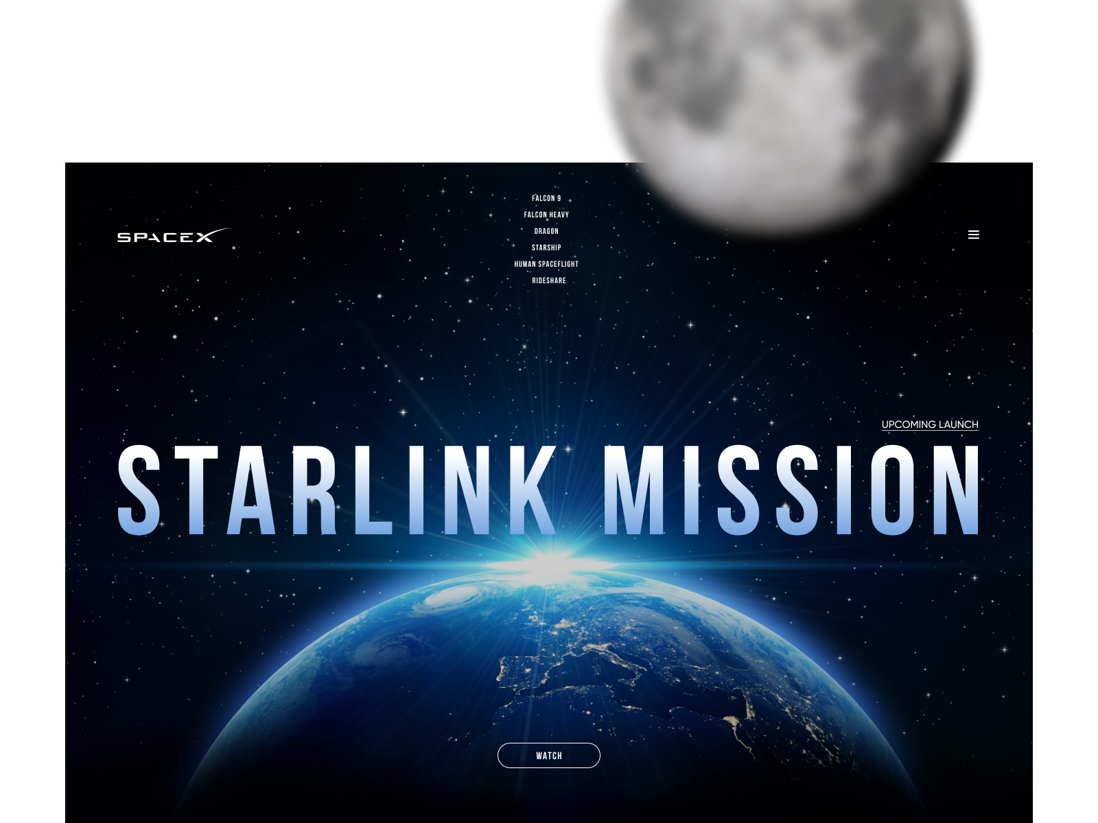 Space X — site Design by Bogdan Kononchuk on Dribbble