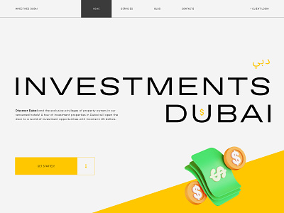 Investments Dubai — Website Design design dubai landing ui web
