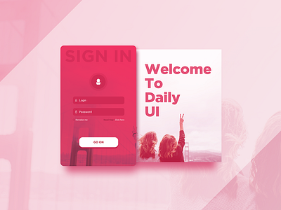 Daily UI 001 001 01 1 daily ui dailyui form log in sign in welcome