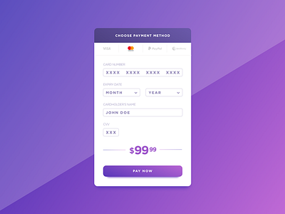 Daily UI 002 card credit credit card form mastercard money pay payment paypal price visa webmoney