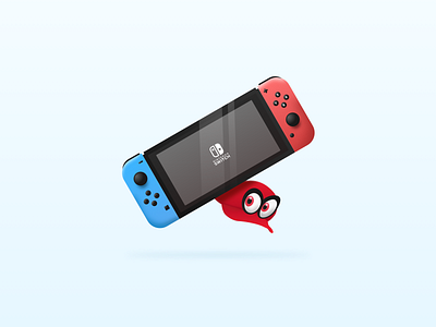 Nintendo Switch clean console design fun game gradient hat illustration mario nintendo nintendo switch switch ui vector