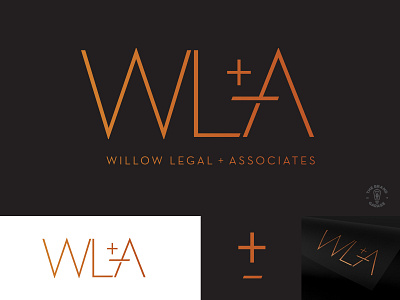 Willow Legal & Associates brand brand design branding classic modern clean design legal logo logo design logo mark minus plus rosegold typography