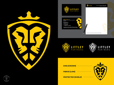 Littley Partners brand brand design branding crown design lion lion logo logo logo design shield