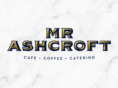 Mr Ashcroft Logo Design cafe gold heritage logo design navy vintage