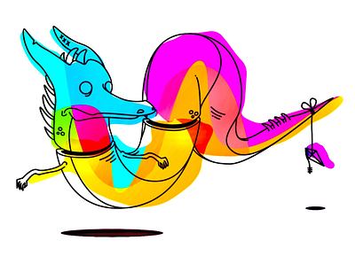 rainbow dragon adobe xd design dragon illustration minimal rainbow