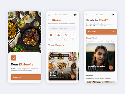 FeastFriends app design mobile app ui ux