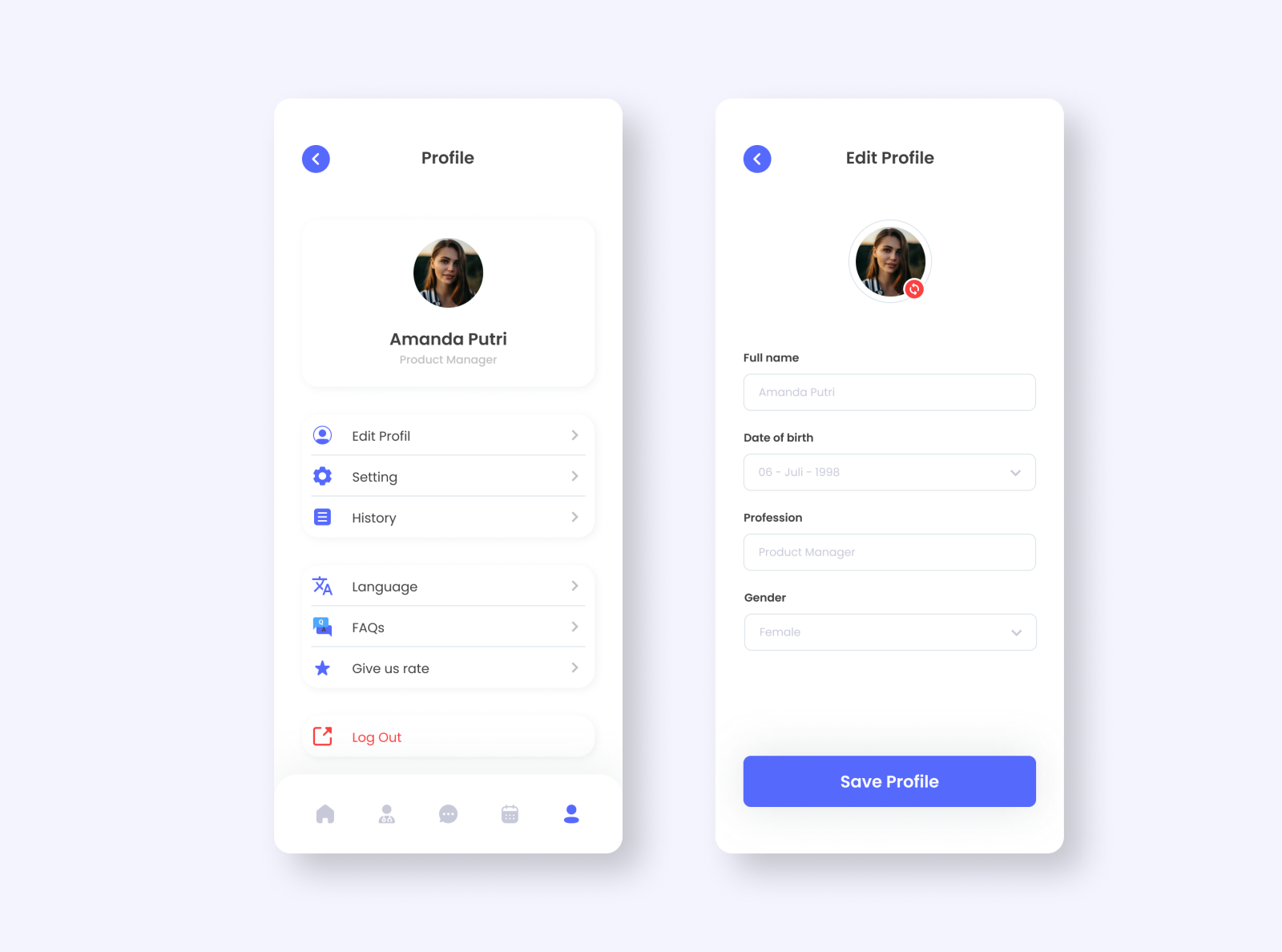 User Profile - Health Care App by Muh Fathin Abdillah on Dribbble