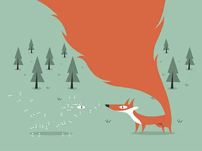 Two Foxes illustration vector