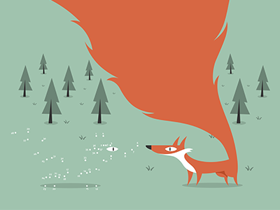 Two Foxes illustration vector